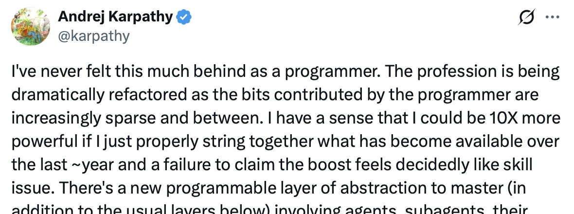 Andrej Karpathy on AI coding